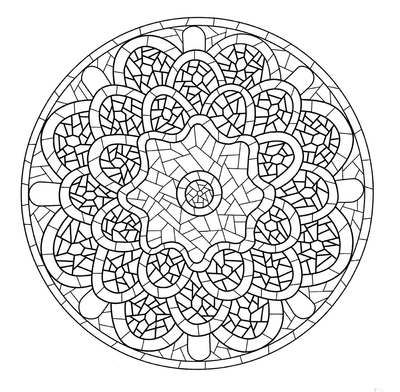 Mandala template looking like a stained glass